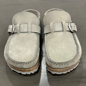 Birkenstock Buckley Ladies  Gray Suede Slip-On Shoes-Like New
